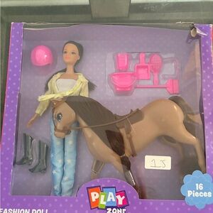 Pink Horse & Doll Riding Playset